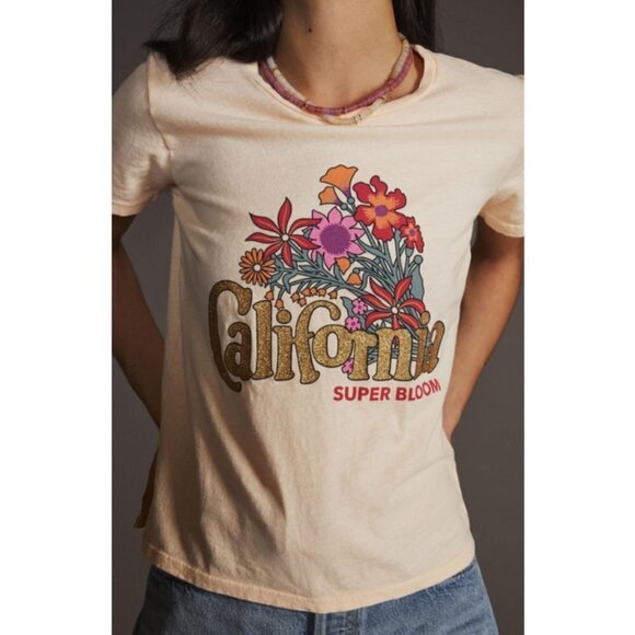 💕MOTHER💕 Itty Bitty Tee ~ California Super Bloom Graphic Tee Small S NWOT - Picture 3 of 13